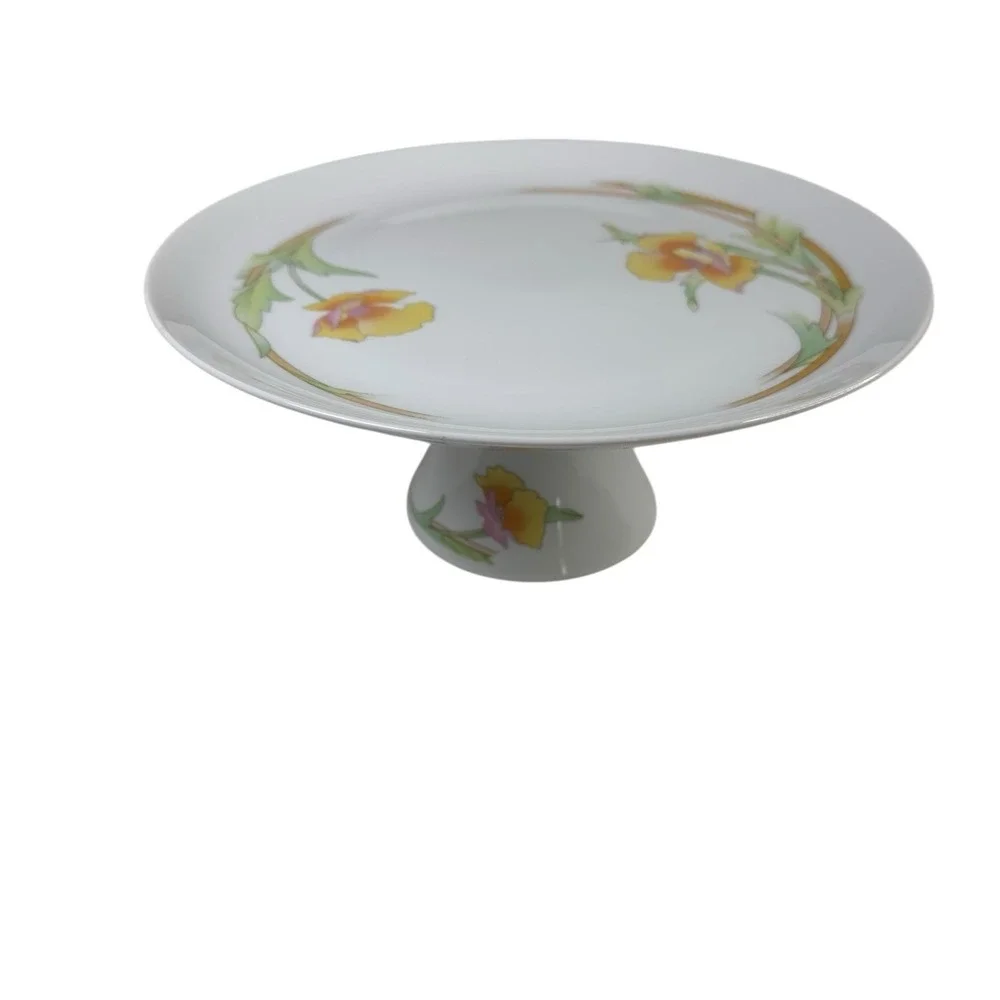 VTG Westbury Toscany Collection Pedestal Cake‎ Stand Floral Porcelain